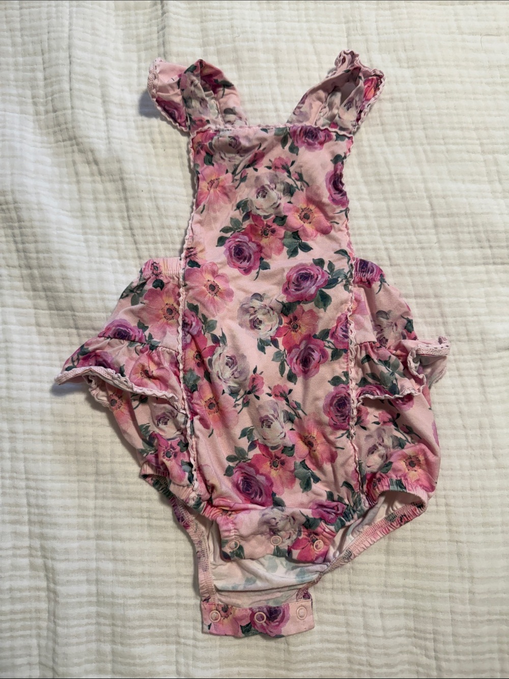 Pink Floral Ruffle One-Piece for Infant